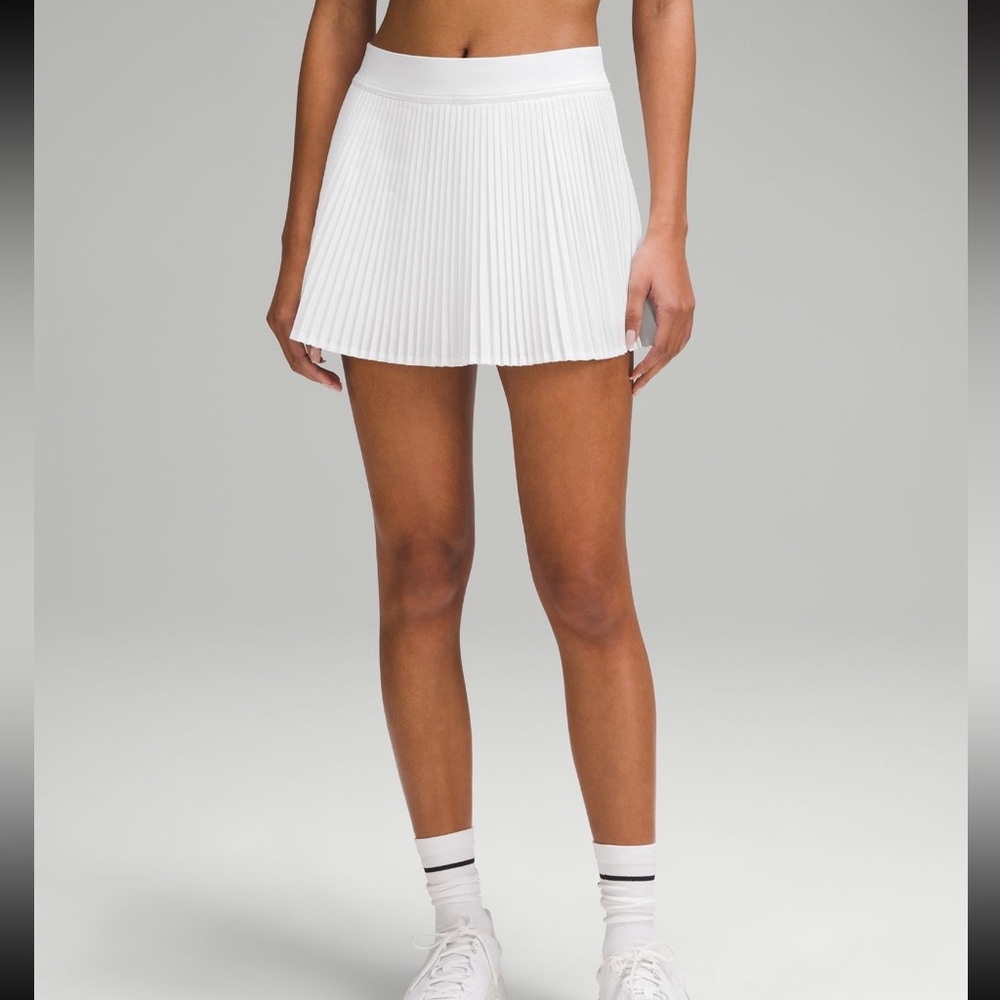 White Varsity Pleated Skirt